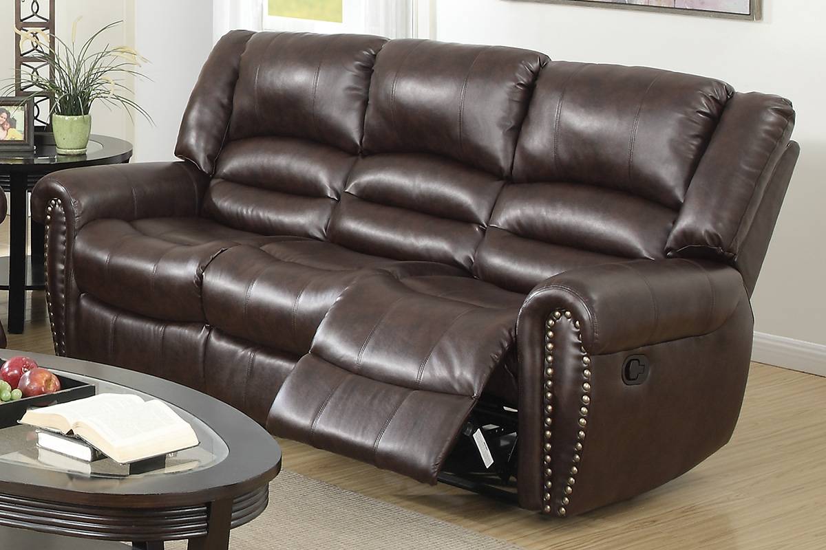 F6754 Poundex 2 Pc Sofa Set Brown