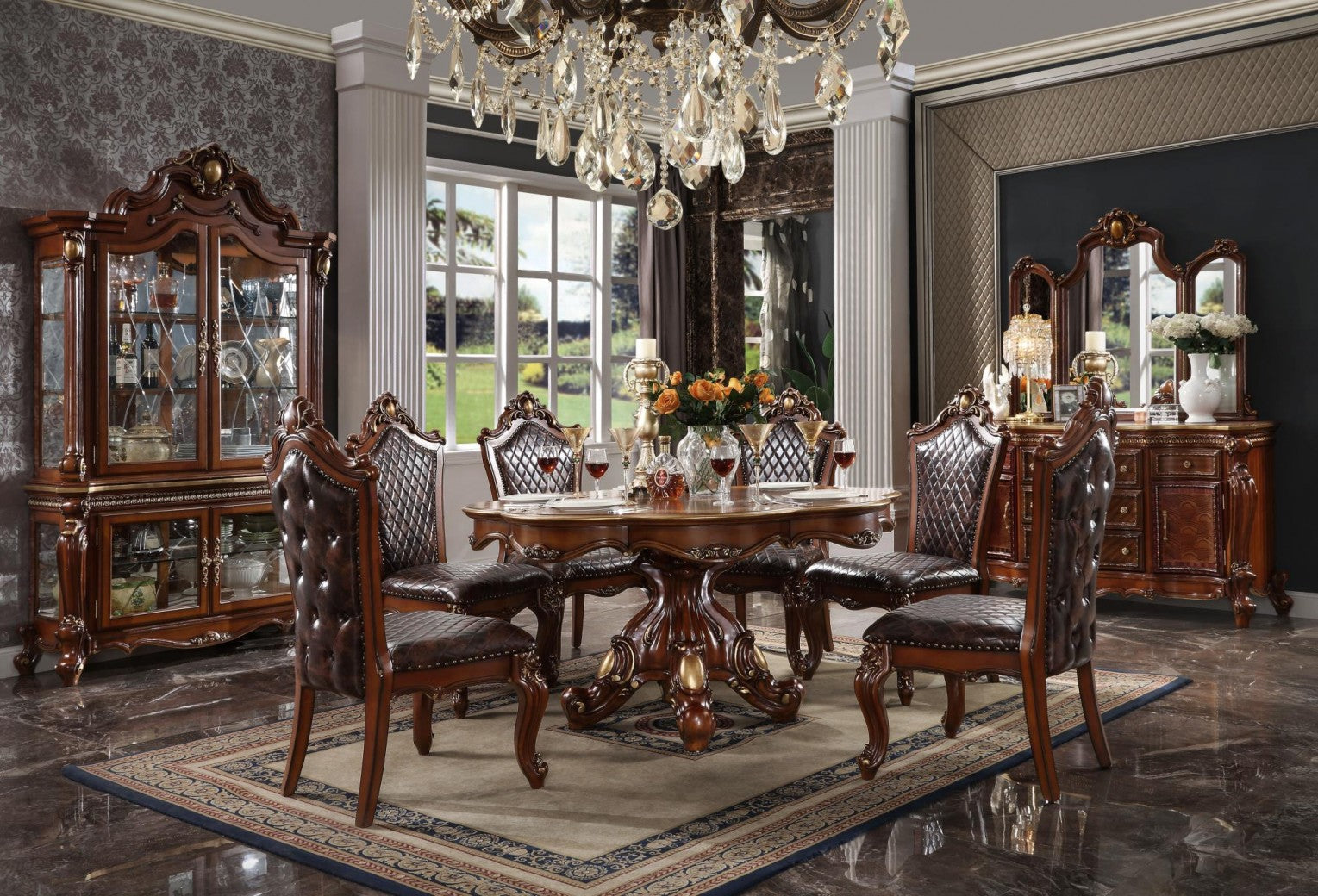 Acme vendome discount dining room set