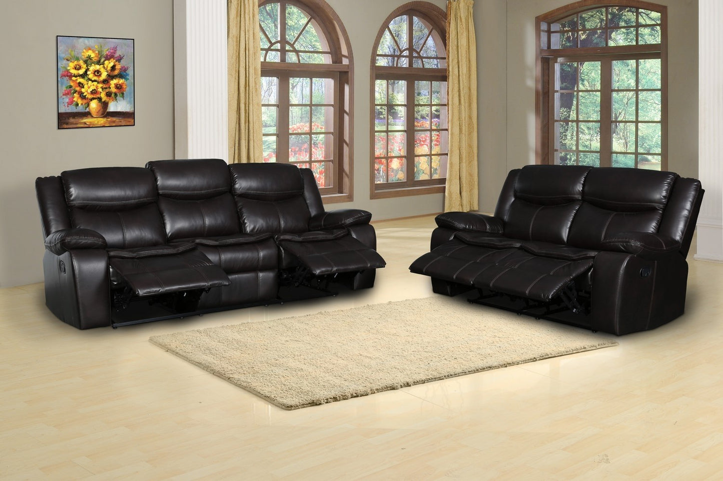 Vista 6967 Sofa & Loveseat - Espresso Leather Air