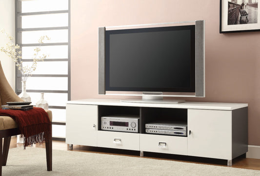 Burkett 2-Drawer TV Console White - Grey