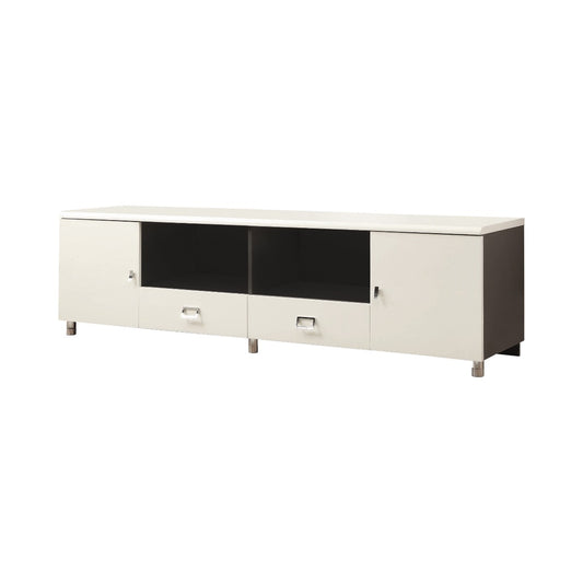 Burkett 2-Drawer TV Console White - Grey