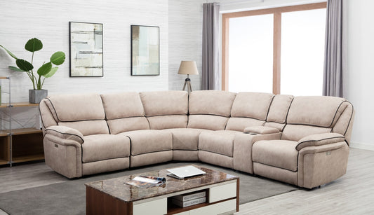 Modena 7098 Beige Chenille Power Recling Sectional