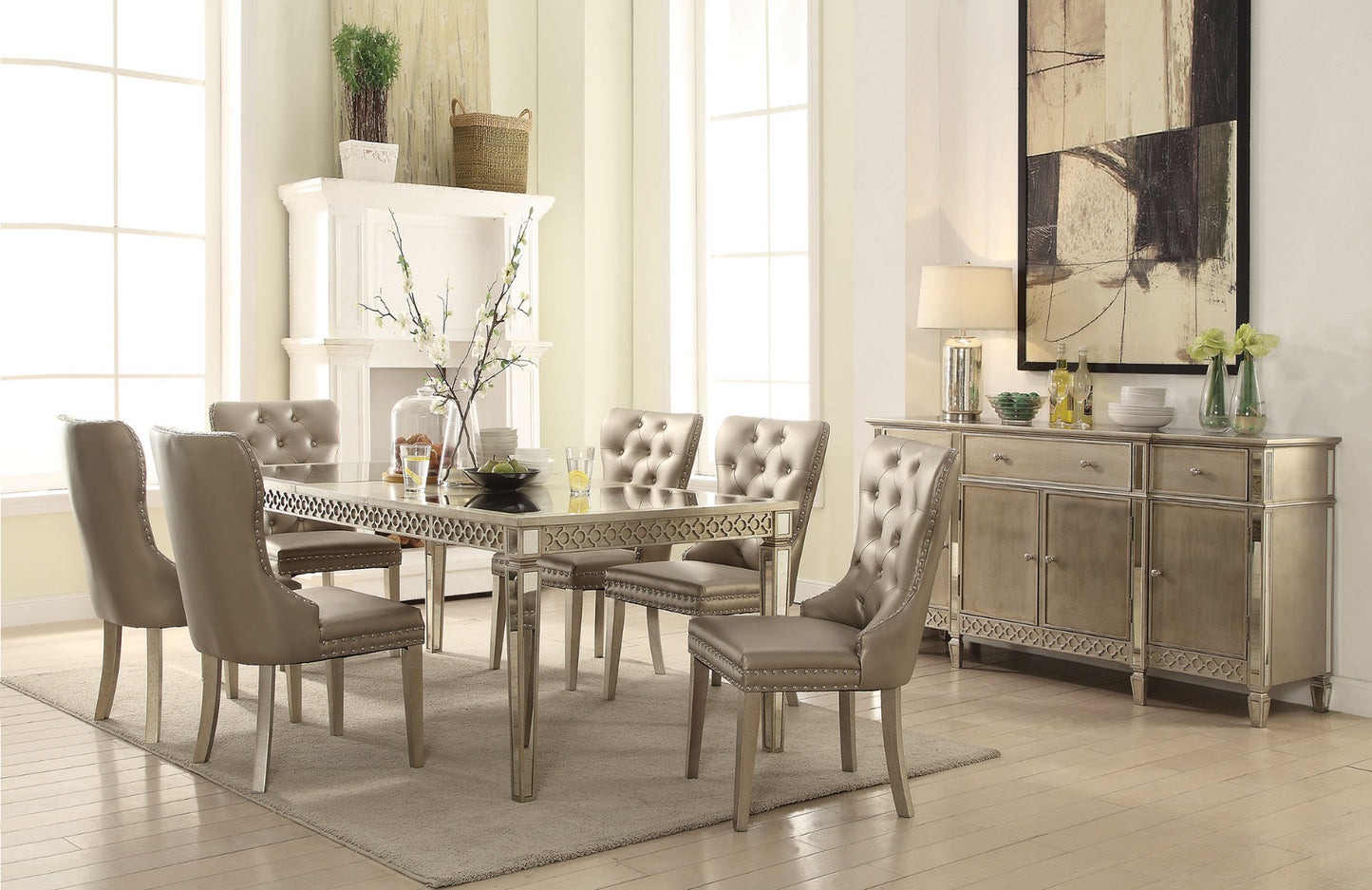 Kacela Dining Collection by Acme Furniture - Champagne Finish