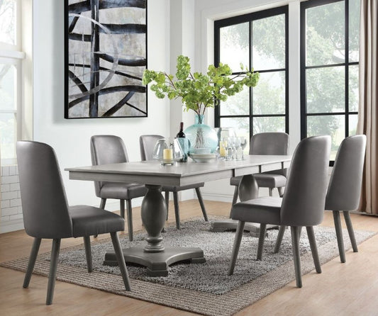 Juego de comedor con pedestal doble Waylon - 2 extensiones