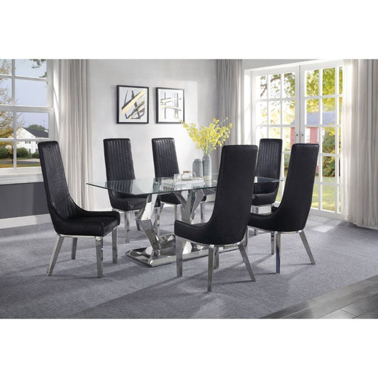 Acme Furniture Gianna Juego de comedor de 7 piezas - Sillas negras