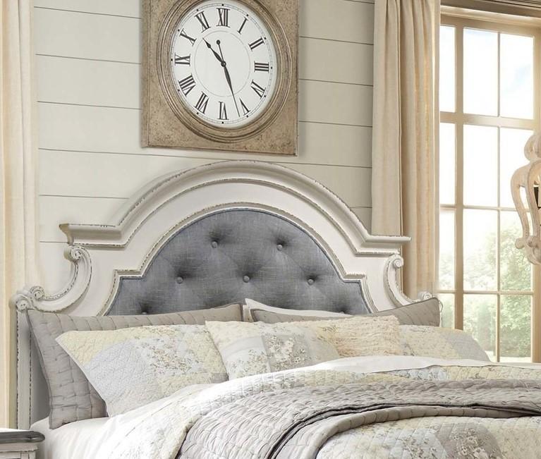 McFerran B738 Bedroom Collection - Distressed Whitewash Finish