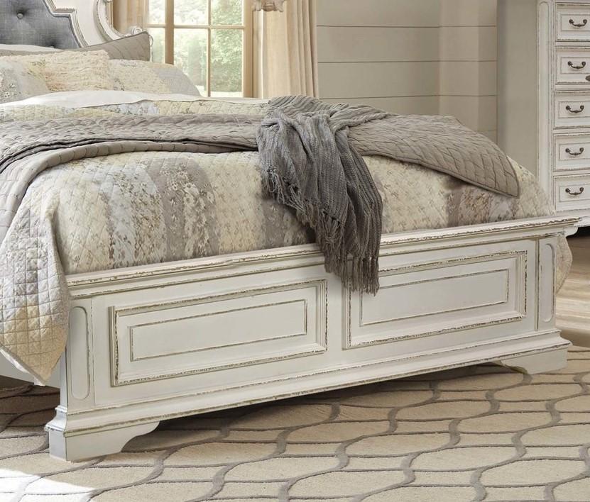 McFerran B738 Bedroom Collection - Distressed Whitewash Finish