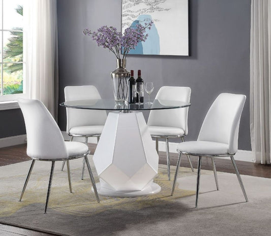 Colección de comedor Chara de 5 piezas de Acme - Blanco brillante