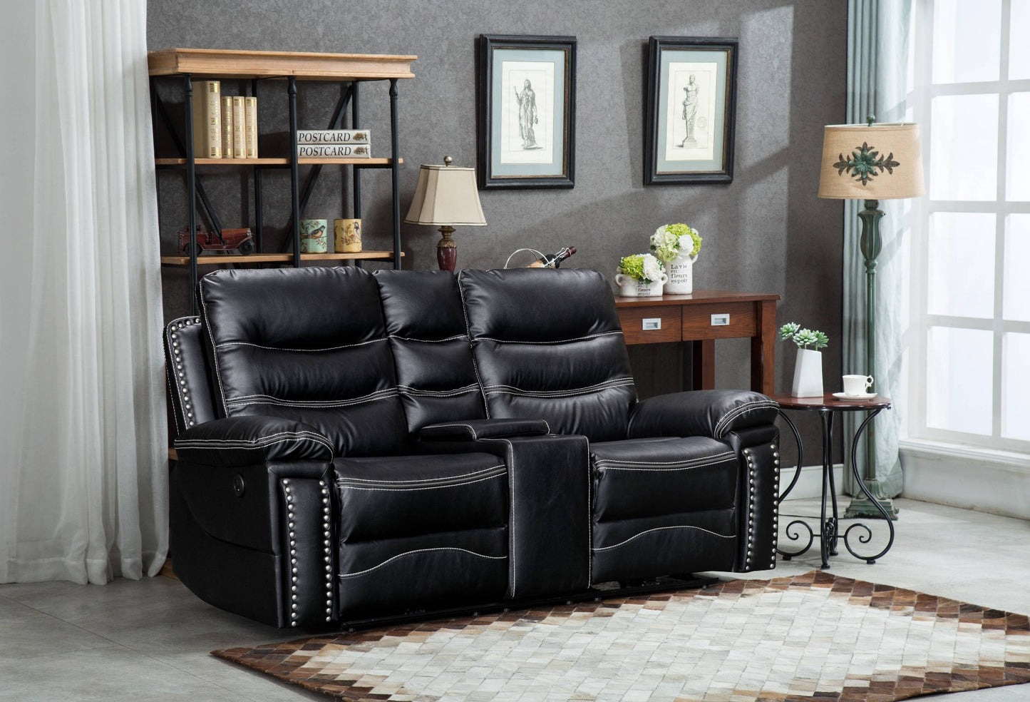 Jamul 3 Pc Power Recline Living Room Set - Black or Gray