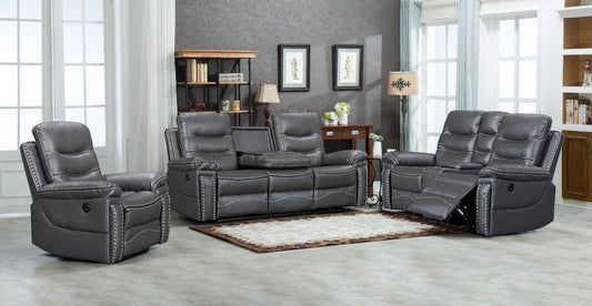 Jamul 3 Pc Set - Gray Faux Leather