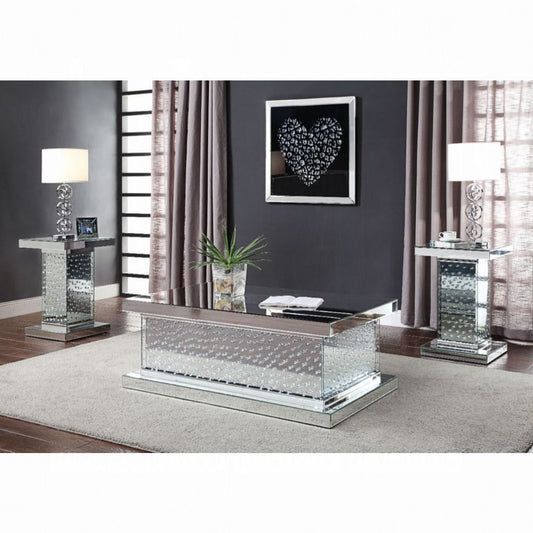 Nysa Glam Occasional Tables - Mirrored & Faux Crystals