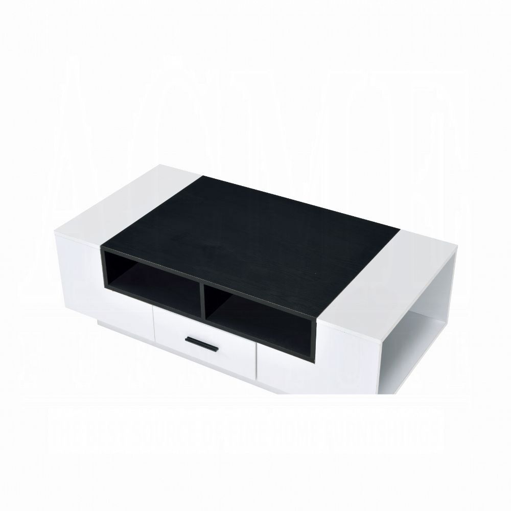 Armour Coffee Table Scandinavian Veneer - White & Black