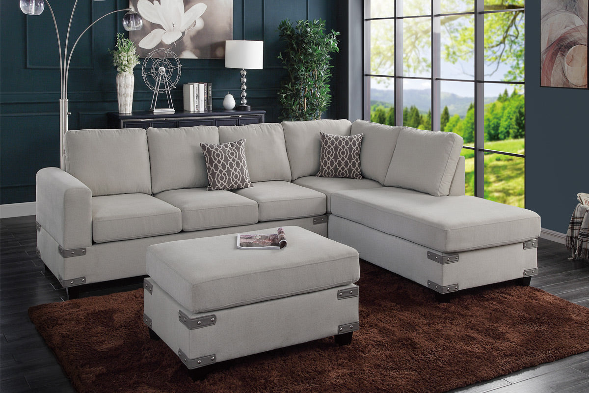 F8805 Bennigan Reversible Chenille Sectional - 3 Color Choices