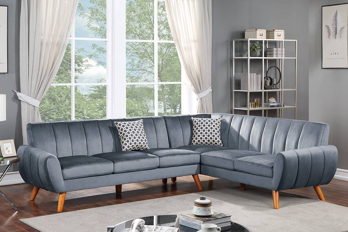 F8870 Monty 2 Pc Sectional Dark Grey