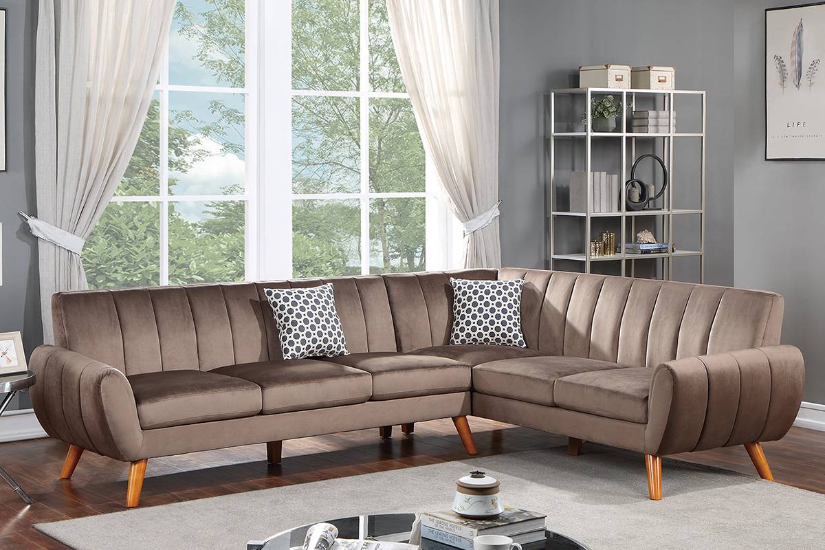 F8871 Monty 2 Pc Sectional Light Brown