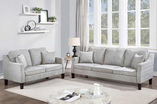 F8877 Sierra Sofa & Loveseat - Grey Chenille