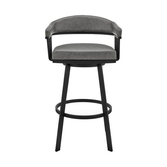 Chelsea 26" or 30" Swivel Barstool Metal Finish Faux Leather