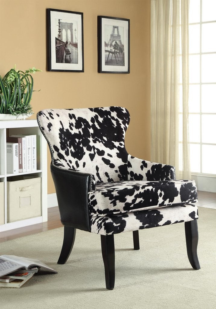 Trea Cowhide Print Accent Chair - Nailhead Trim