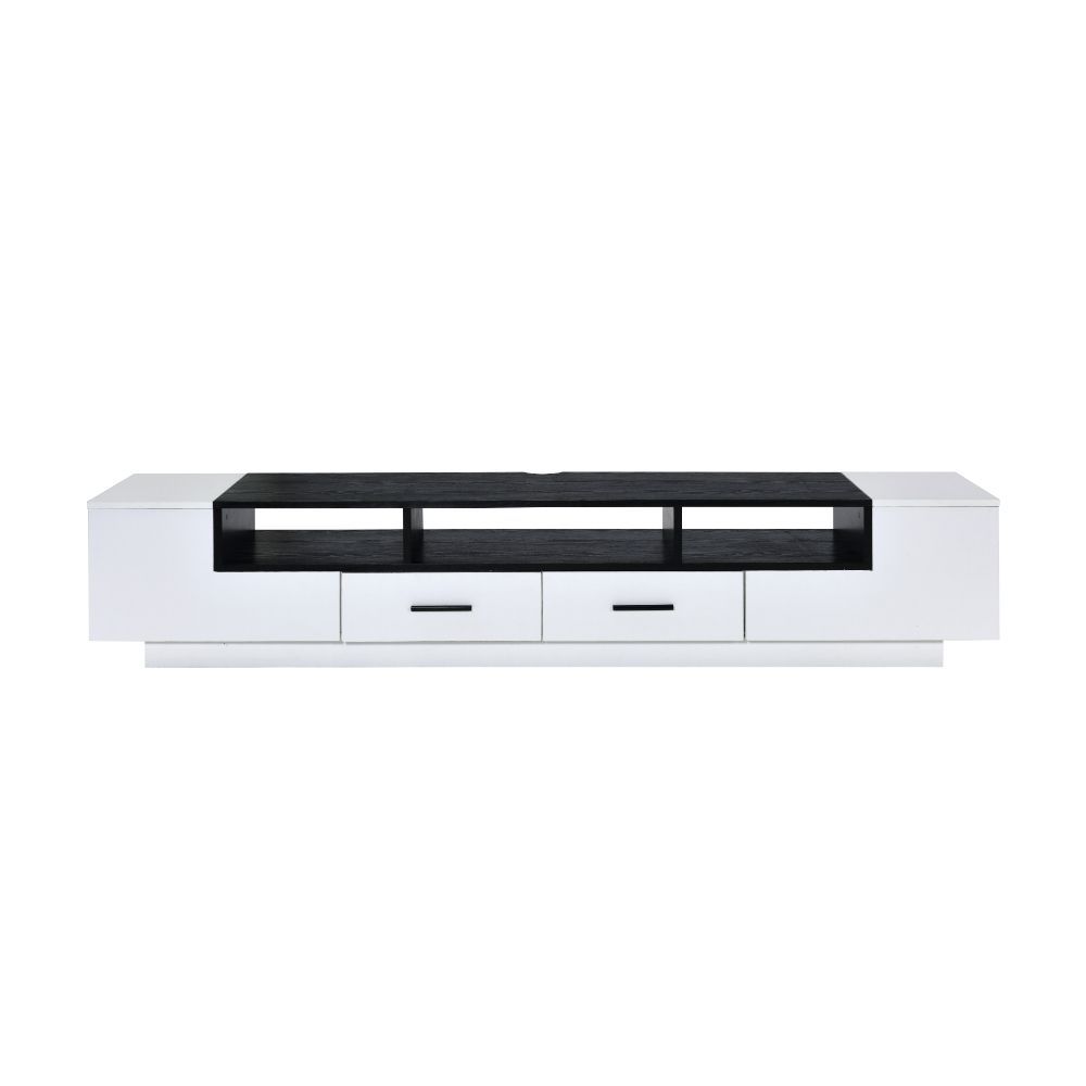 Armour Modern TV Stand - White & Black Gloss Finish