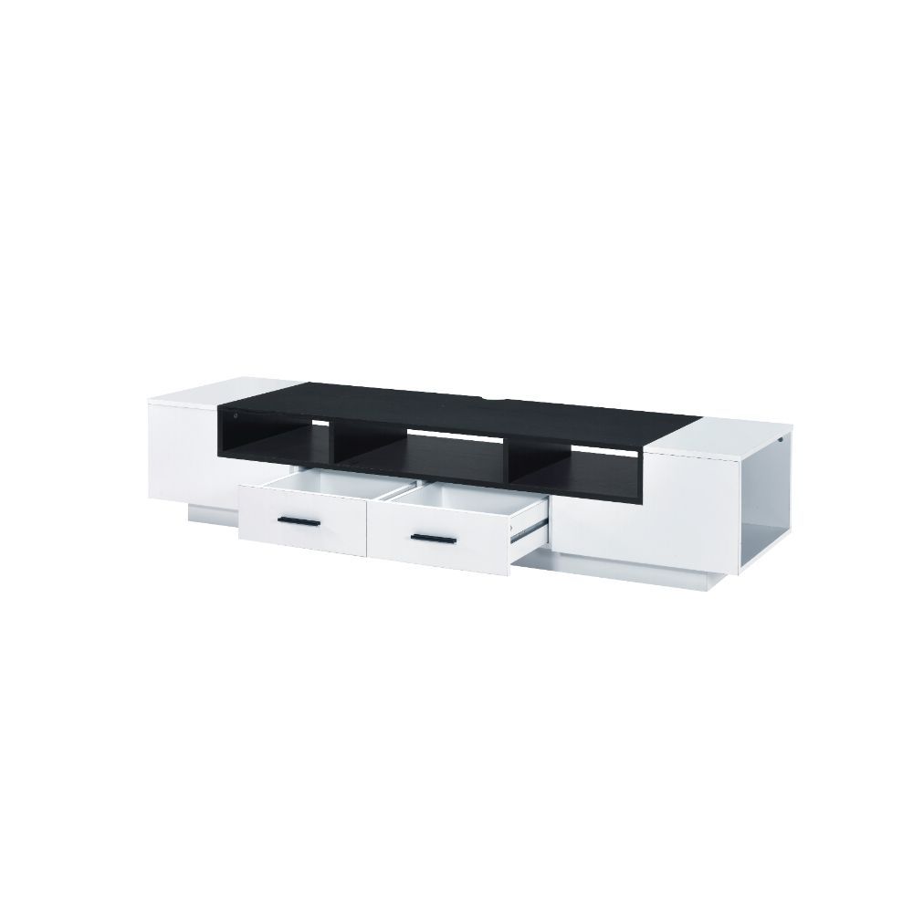 Armour Modern TV Stand - White & Black Gloss Finish