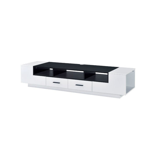 Armour Modern TV Stand - White & Black Gloss Finish