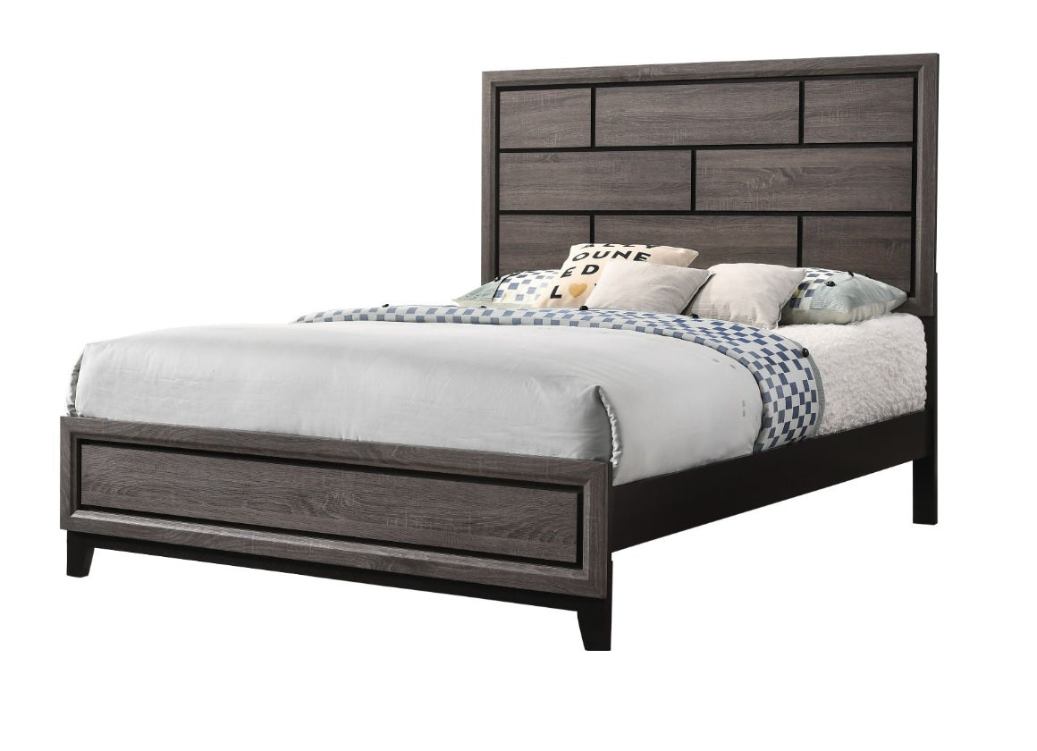 Poundex F9396 Keith 4 Pc Bedroom Collection - Dark Brown Finish