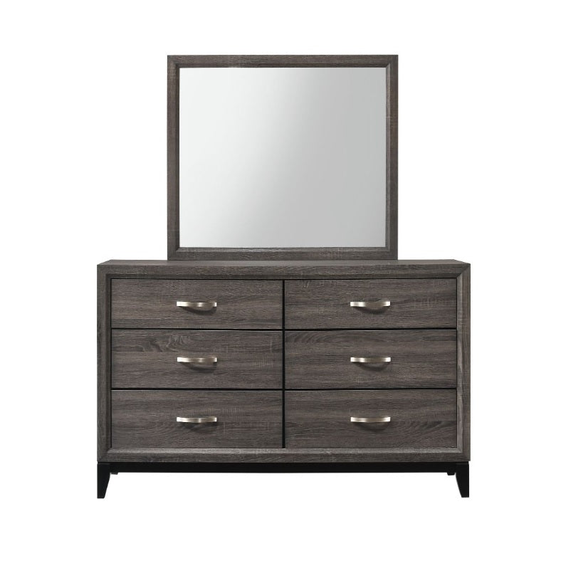 Poundex F9396 Keith 4 Pc Bedroom Collection - Dark Brown Finish