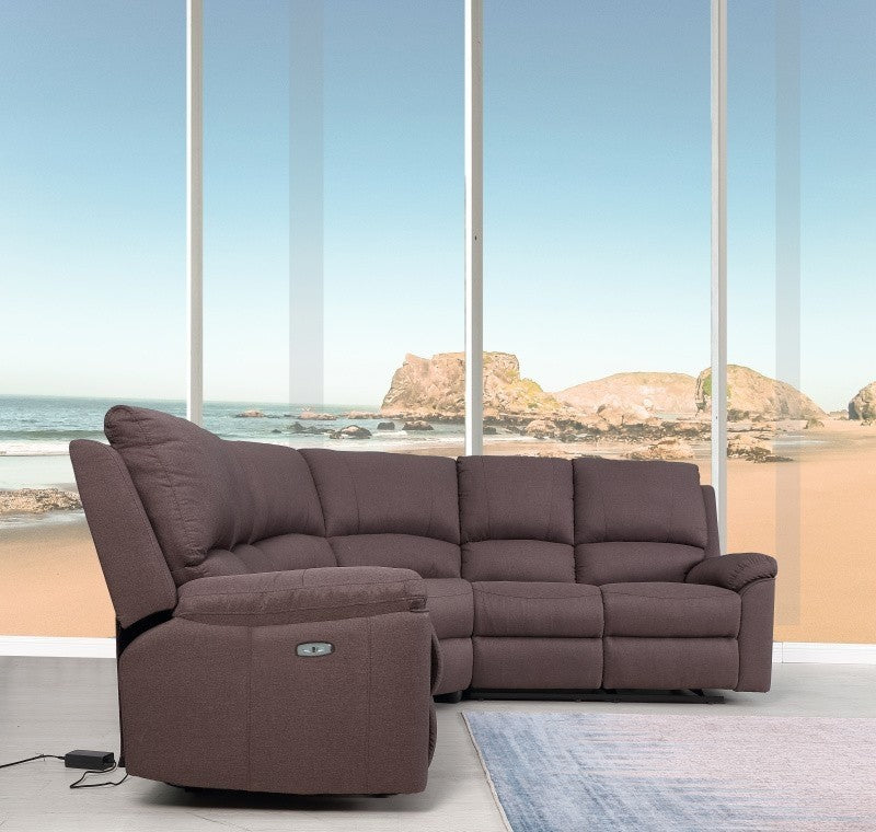 Melinda Power Reclining Sectional - Brown Chenille