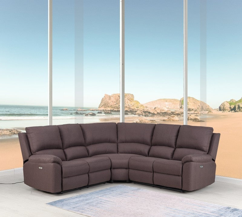 Melinda Power Reclining Sectional - Brown Chenille