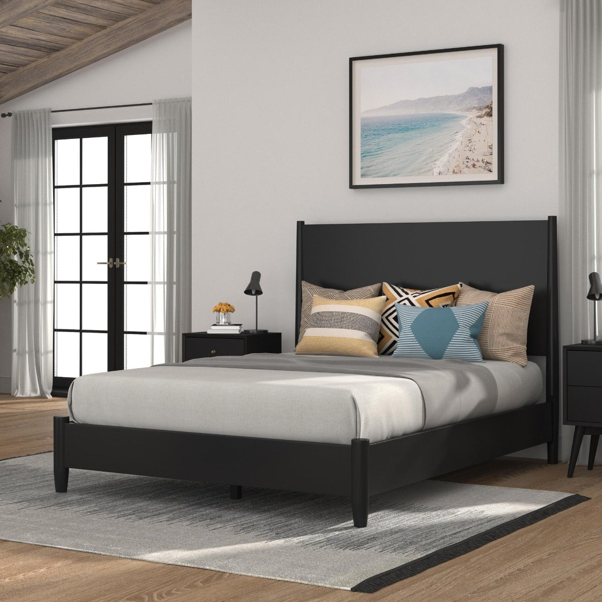 Flynn 4 Pc Bedroom Collection by Alpine Furniture - Acorn Finish