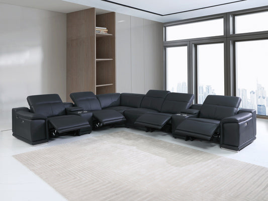 Global United 9762 Genoa 8 Pc Sectional - Black