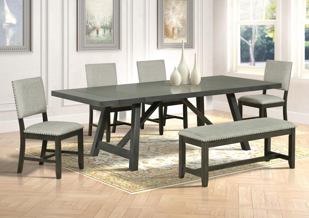 Chicago 6 Pc Dining Set 1200 - 2 Extension Leaves