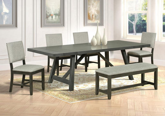 Juego de comedor Chicago 1200 de 6 piezas - 2 hojas extensibles