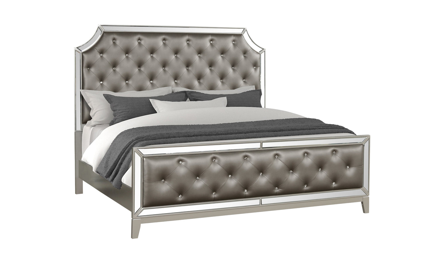 Harmony 4 Pc Silver Bedroom Collection by Galaxy Home Furnishings