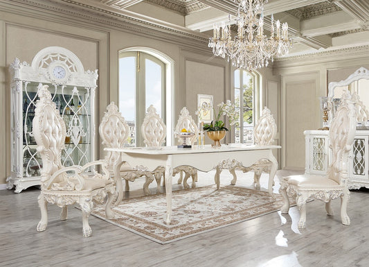 Homey Design HD-13012 Antique White Dining Collection