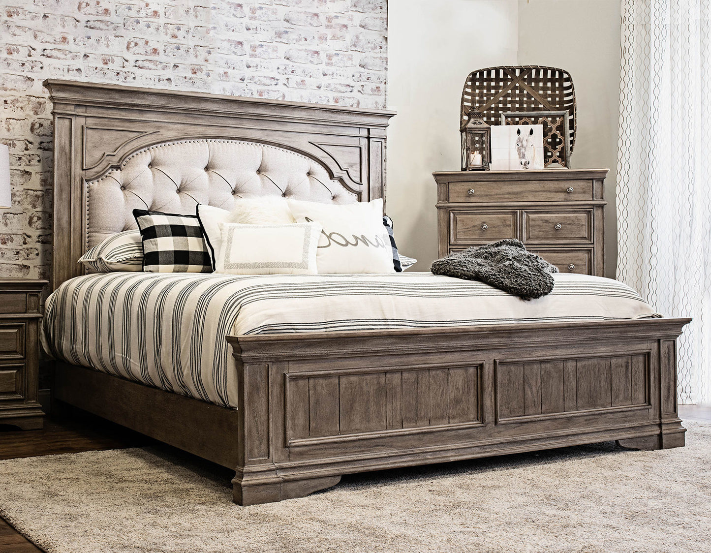 Highland Park Driftwood Finish Classic Bedroom Collection