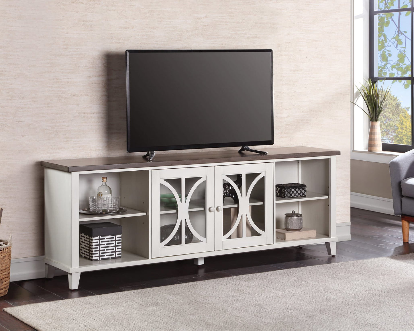 Bailey 80" TV Console - White Finish