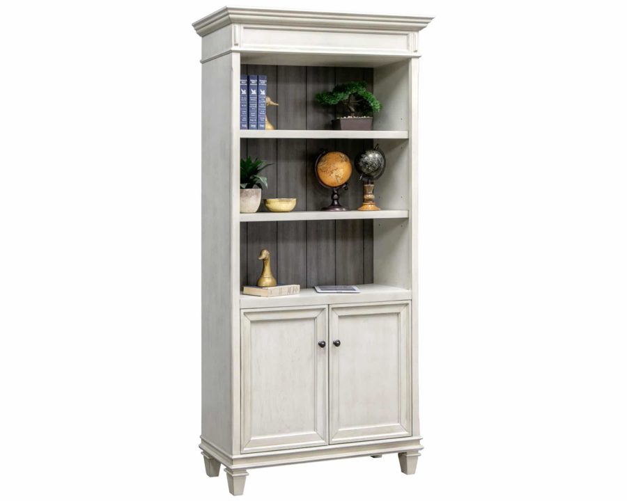 Hartford Lower Door Bookcase - Vintage White