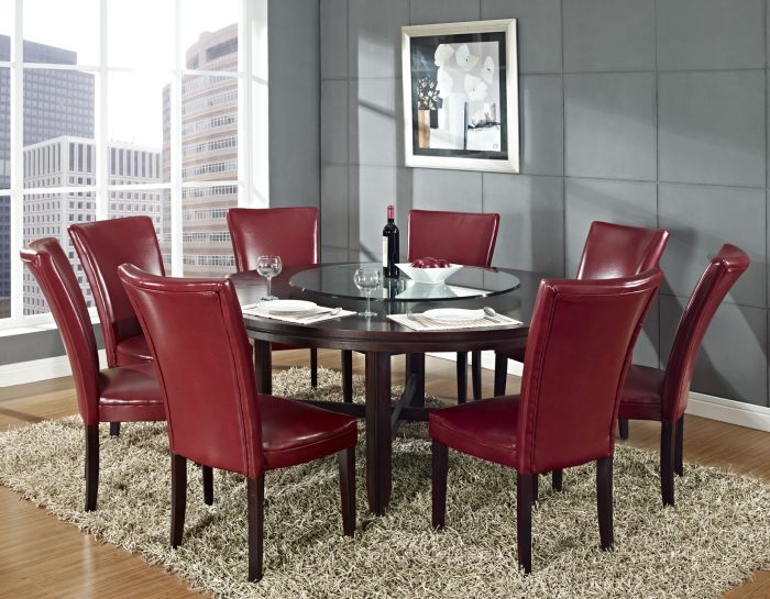 Hartford Round Table Dining Collection - Red or Brown Chairs