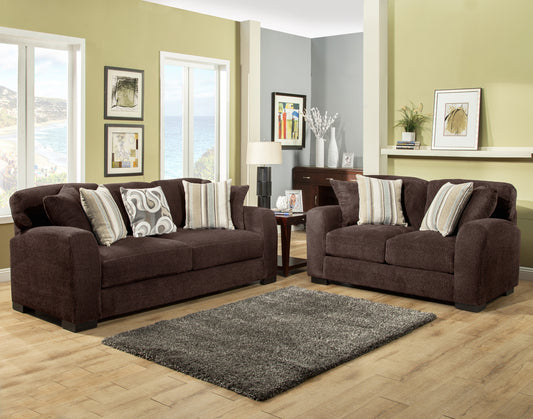 Wesley Sofa & Loveseat - Chocolate