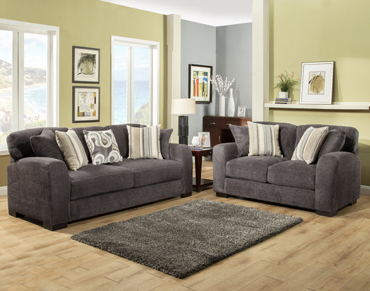 Wesley Sofa & Loveseat - Smoke