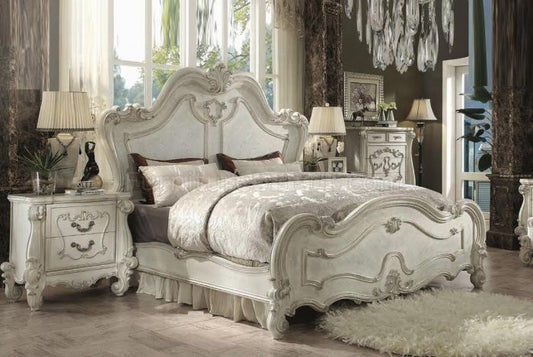 Juego de dormitorio Versailles de 4 piezas en forma de hueso - Cama King