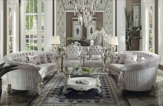 Versailles II Sofa Collection - Ivory Velvet