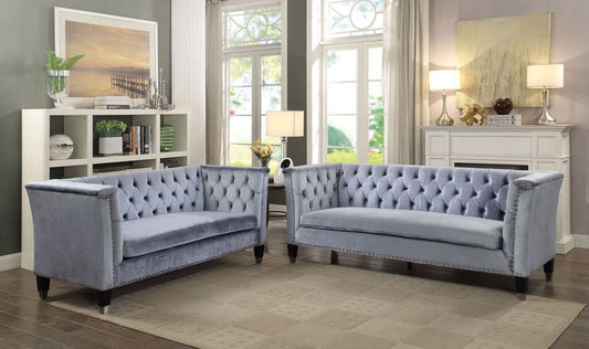 Colección de sofás Acme Furniture Honor - Terciopelo gris azul