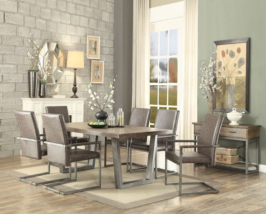 Lazarus Dining Collection - Hand Brushed Metal Accent