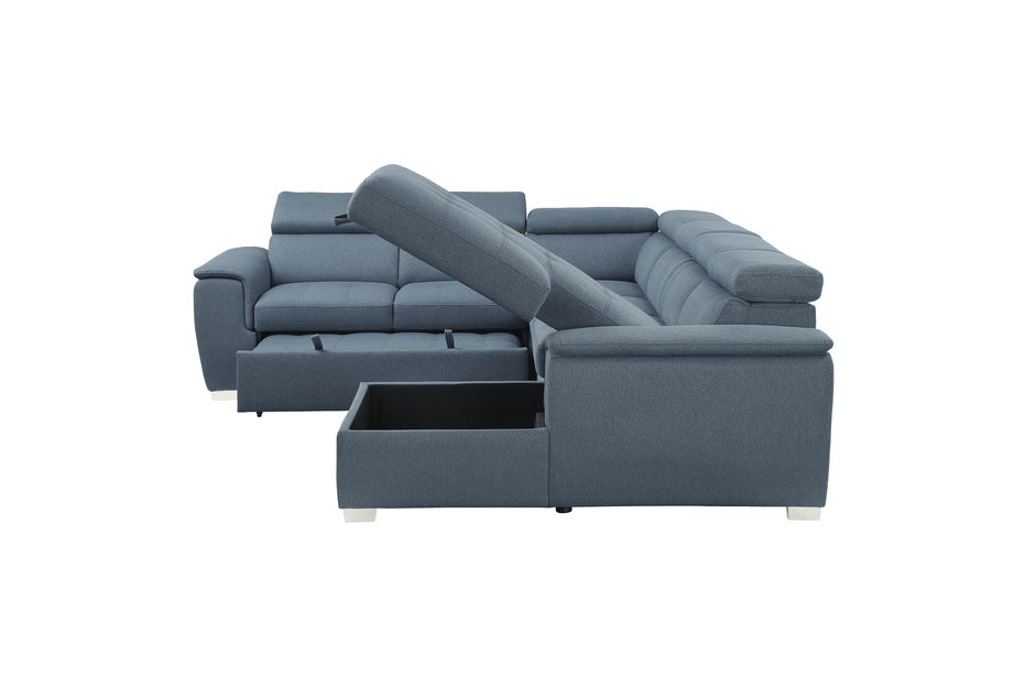 Berel 9355BU Sectional with Pull-out Bed