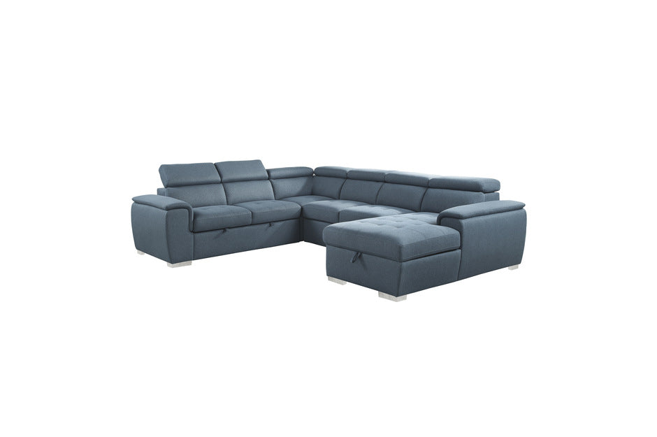 Berel 9355BU Sectional with Pull-out Bed