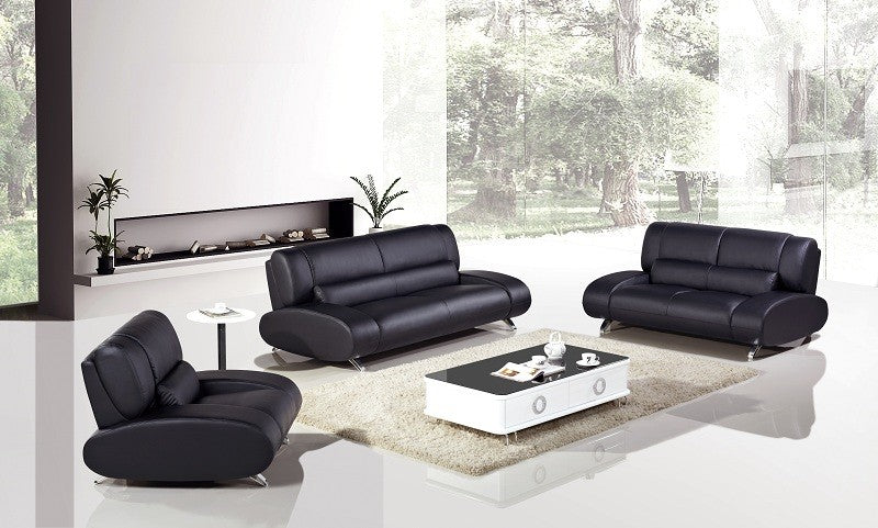 American Eagle AE728 Modern 3 Pc Leather Sofa Set - 4 Colors