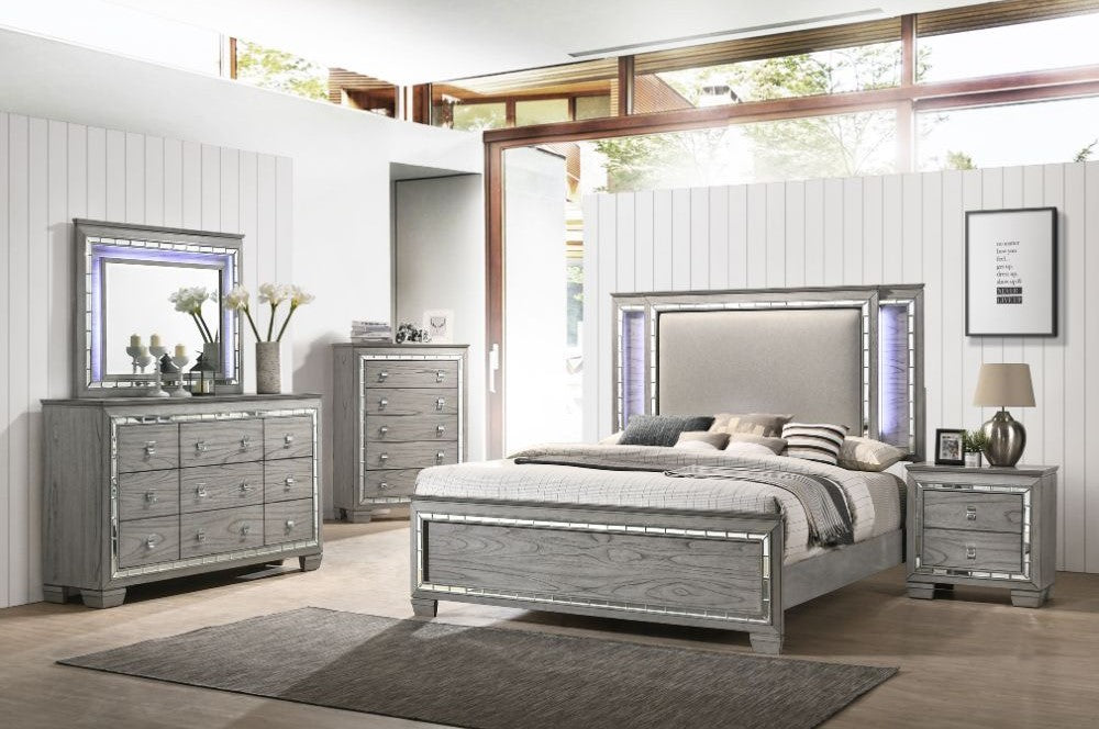 Antares 21820 Acme Bedroom Collection - Light Grey Oak