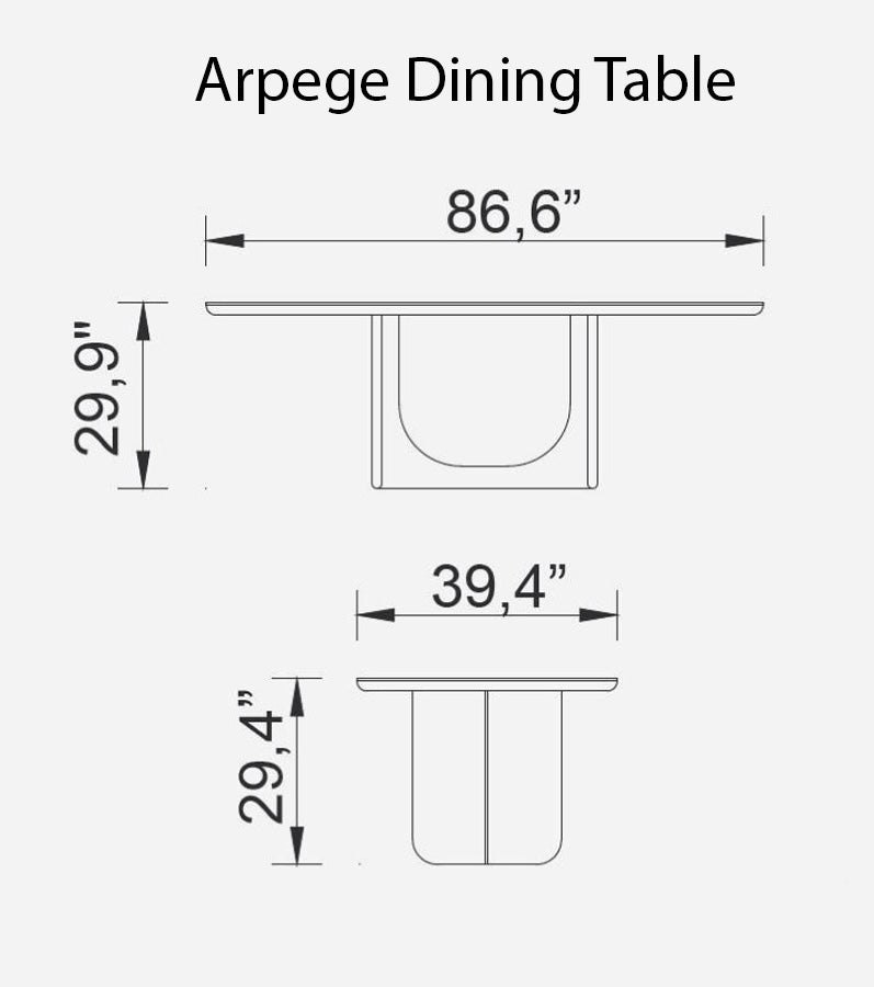 Colección de comedor Arpage de alto brillo - Made in Italy